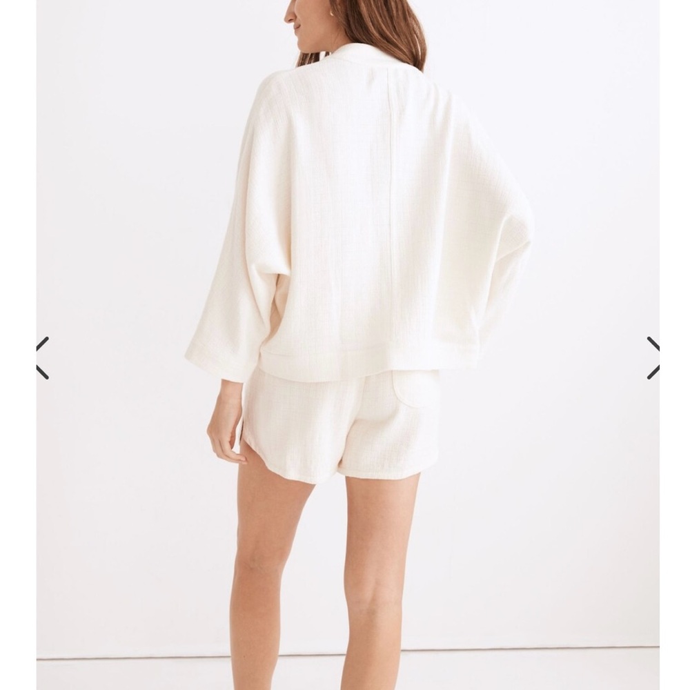 Madewell Linen-Blend Cropped Robe Jacket Small - Picture 3 of 9